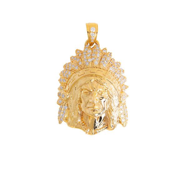 Indian Chief Pendant With Diamonds