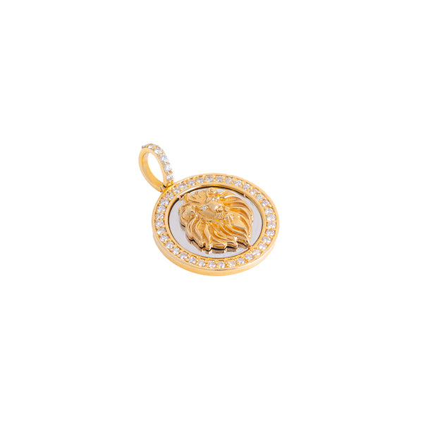 Small Lion Charm With Diamonds