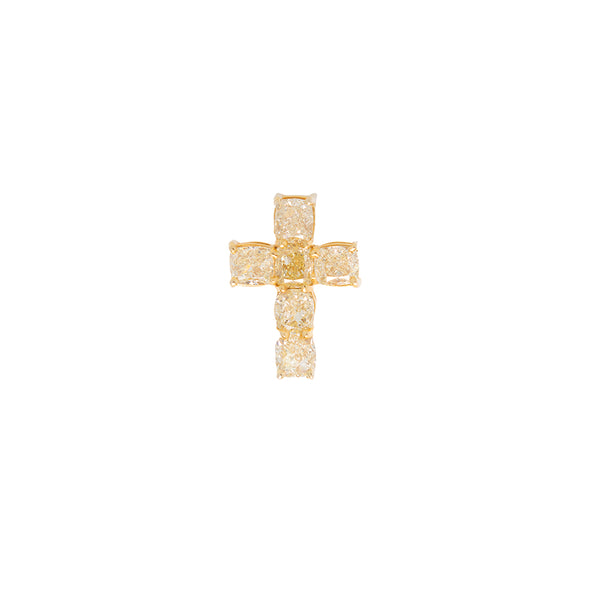 Cross Pendant With Fancy Yellow Diamonds