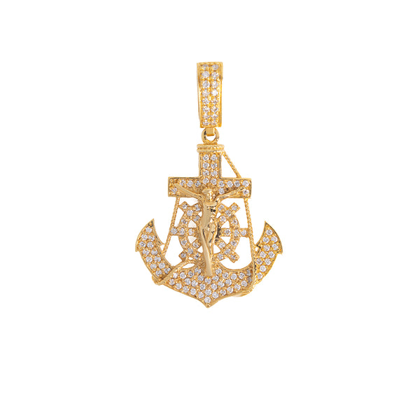 Anchor Pendant With Diamonds