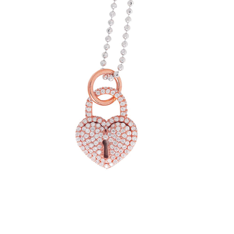Heart Lock Pendant With Diamonds