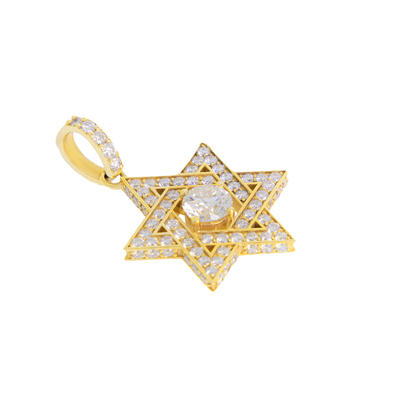 Star David Pendant With Diamonds