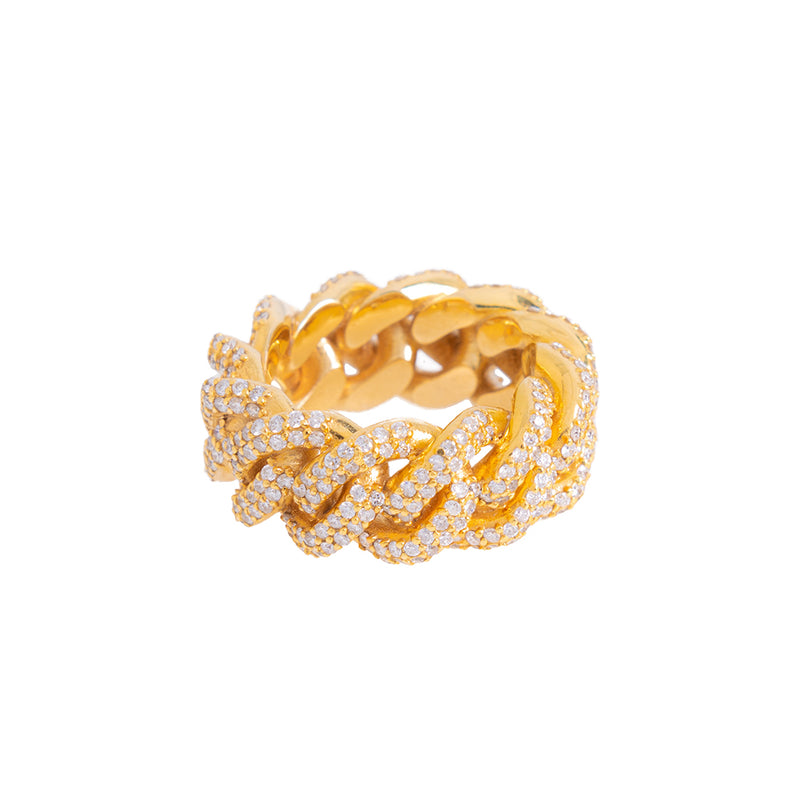 Cuban link Ring For Men With Diamonds