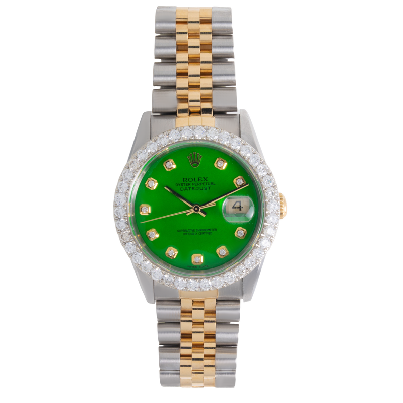 Rolex Oyster Perpetual DATEJUST With Diamonds Green Face