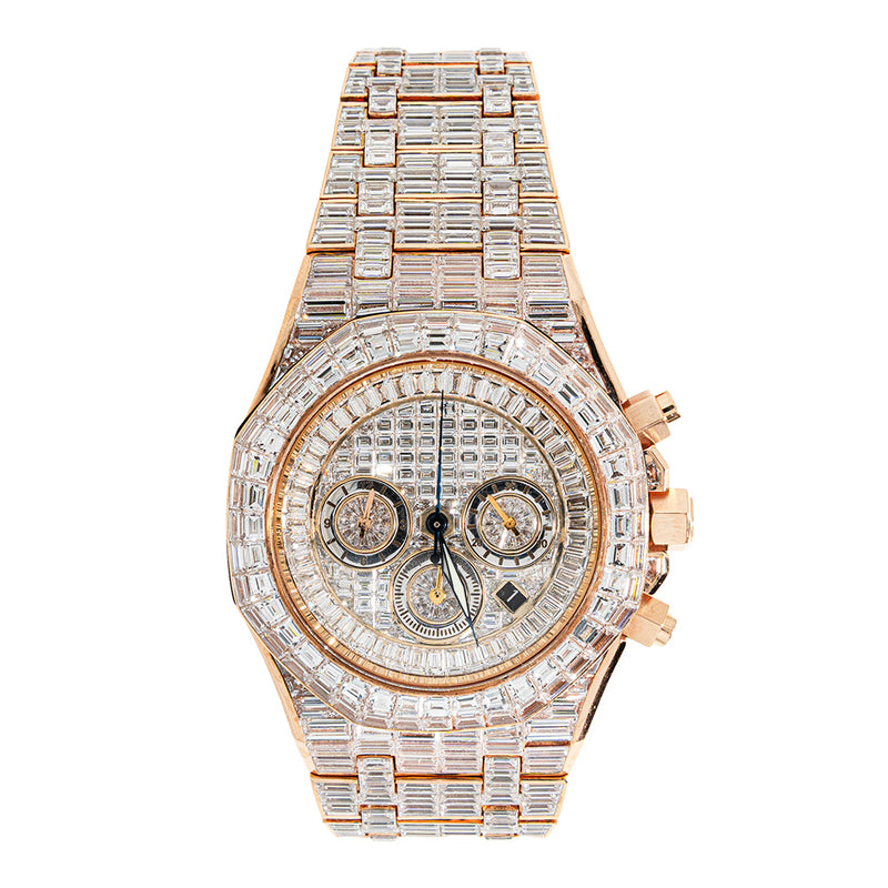 Audemars Piguet Fully Iced Out With Emerald Cut Diamonds