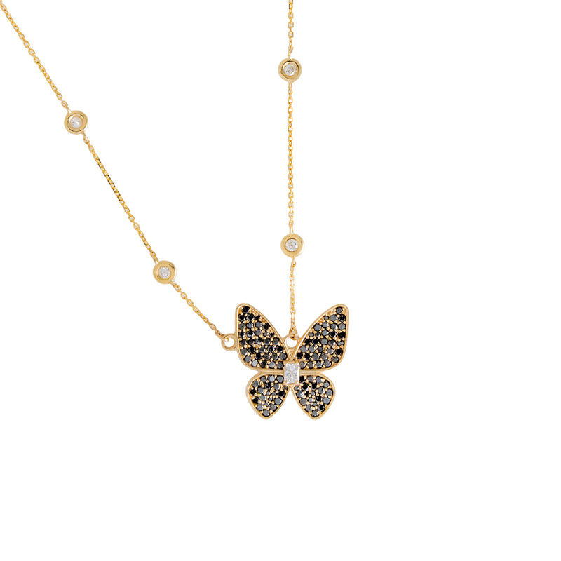 Butterfly With Black Diamonds Women Chain