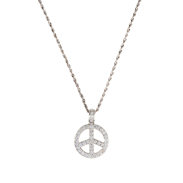 Peace Woman Chain With Diamonds