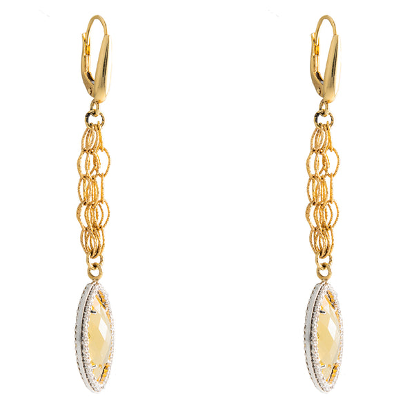 Diamond Earrings With Yellow Stones