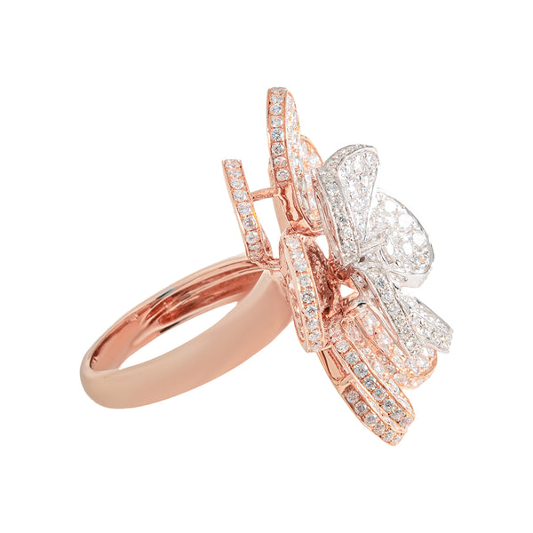 Flower 2 Tone Diamond Ring