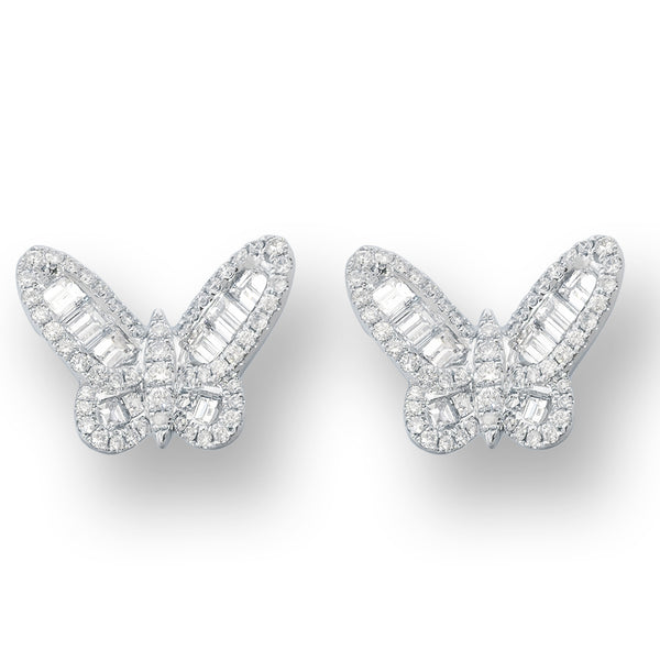 Diamond Butterfly Stud Earrings (0.15ct)