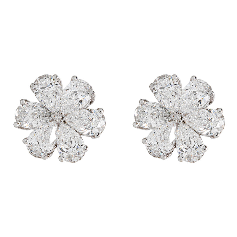 Flower Earrings With GIA Diamonds