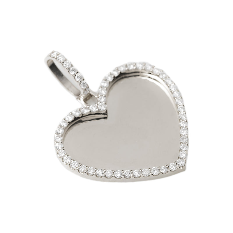 Custom Heart Picture Pendant with Diamonds