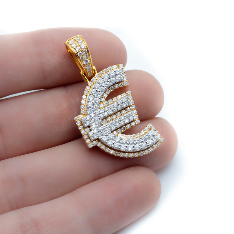 Euro Pendant With Diamonds