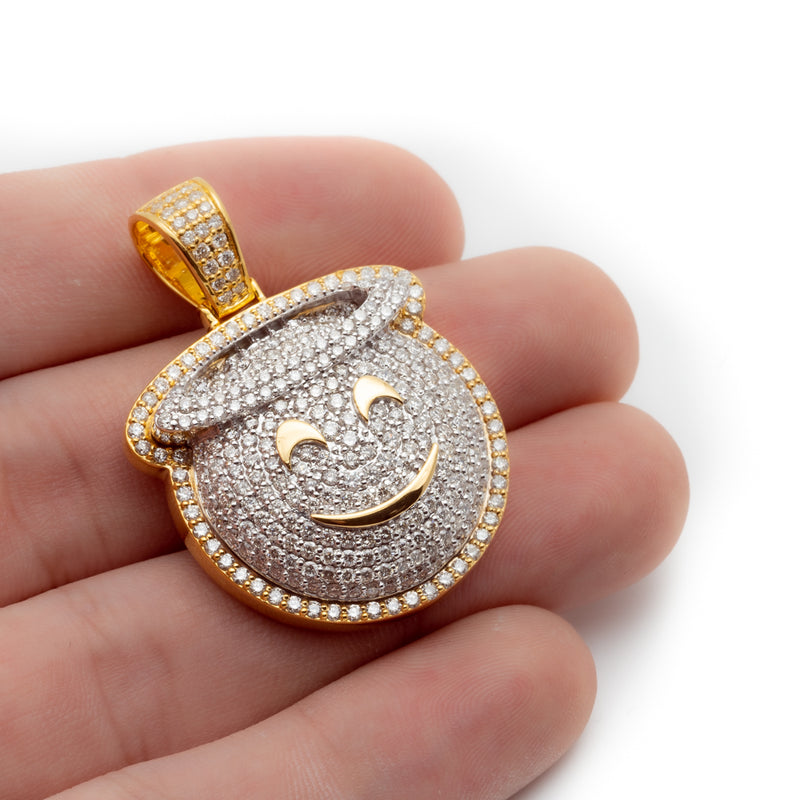 Angel Emoji Pendant With Diamonds