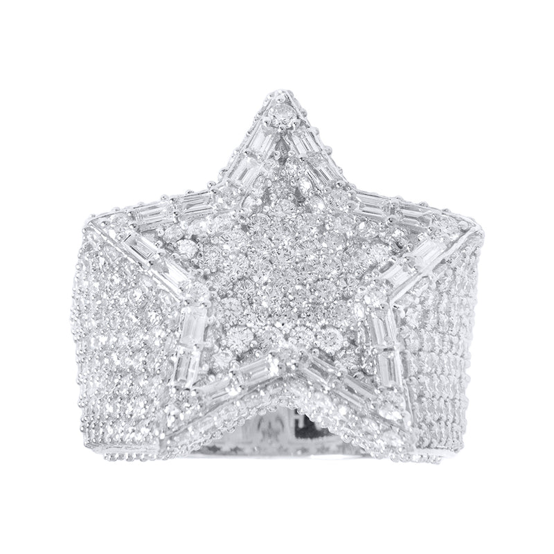 Star Ring With Diamonds And Baguettes