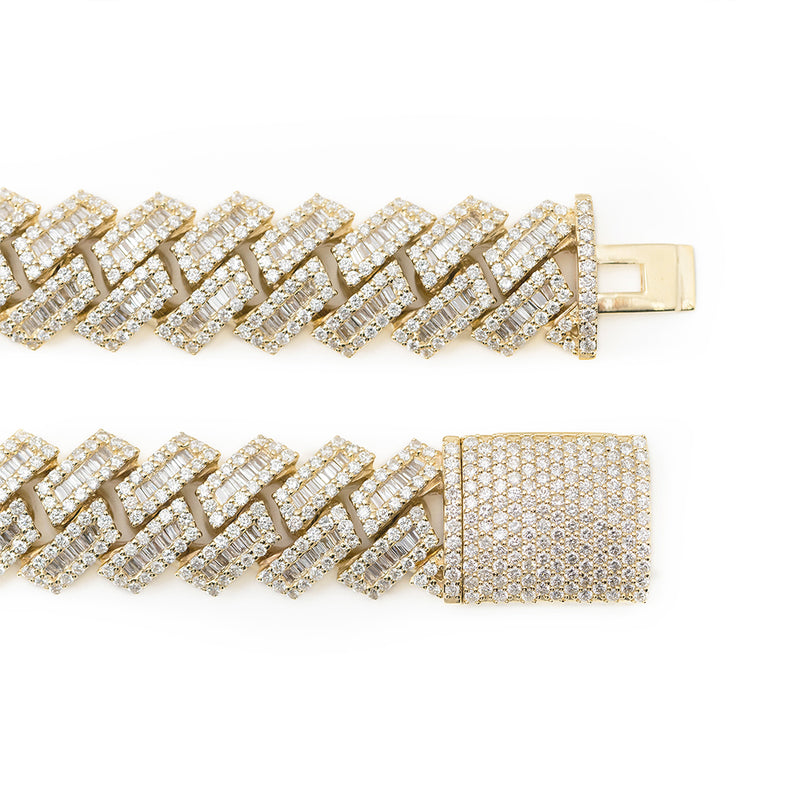 Cuban Link Chain With Diamonds and Baguettes